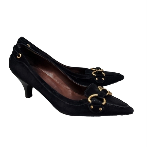 The Original Car Shoe by Prada Suede Pointed Toe Heels Sandals Shoes sz 36.5/6.5 - Picture 1 of 13
